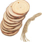 Blank Craft Wood Ornament Slices - Small with Bark & Twine