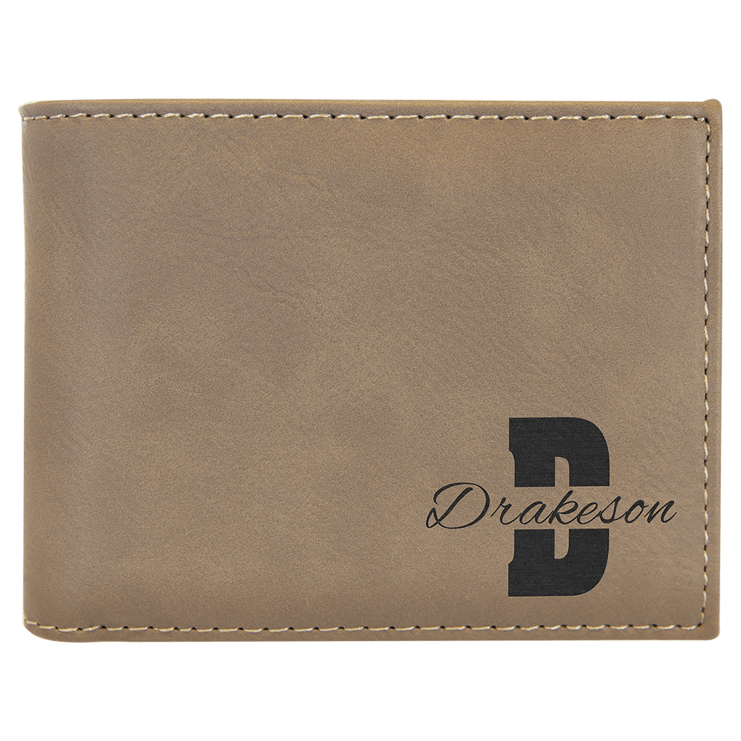 Laserable Leatherette Bi-Fold Wallet w/Flip ID Display