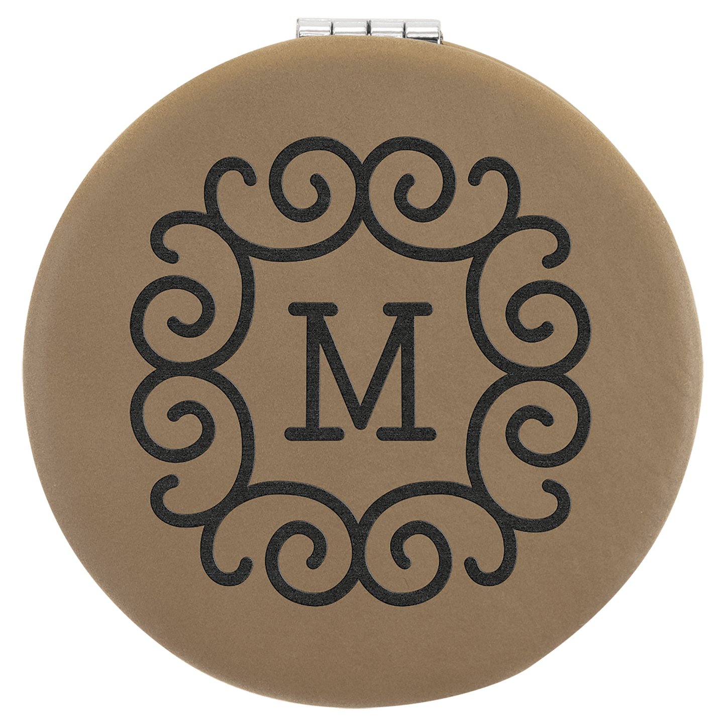 Laserable Leatherette Compact Mirrors