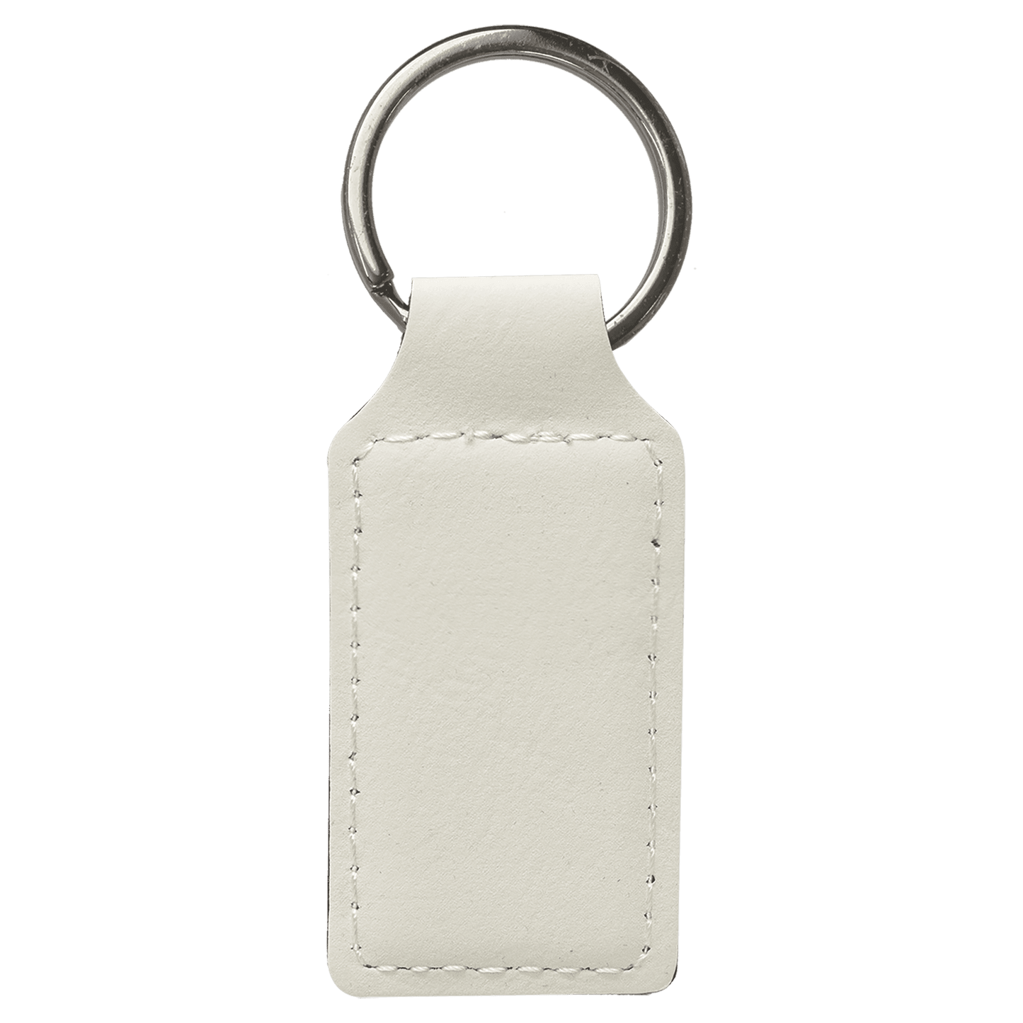 Laserable Leatherette Rectangle Keychain - 2 3/4" x 1 1/4"