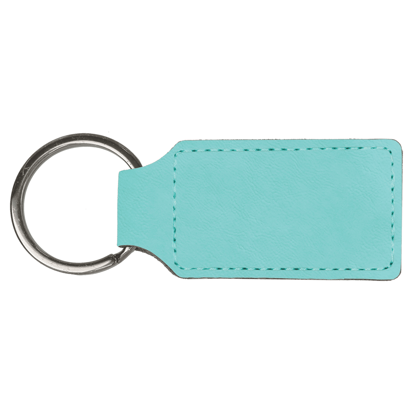 Laserable Leatherette Rectangle Keychain - 2 3/4" x 1 1/4"