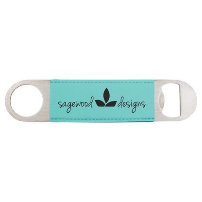 Laserable Leatherette Bottle Openers - 1 1/2" x 7"