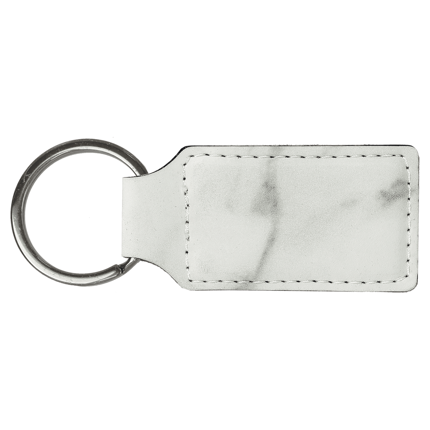 Laserable Leatherette Rectangle Keychain - 2 3/4" x 1 1/4"