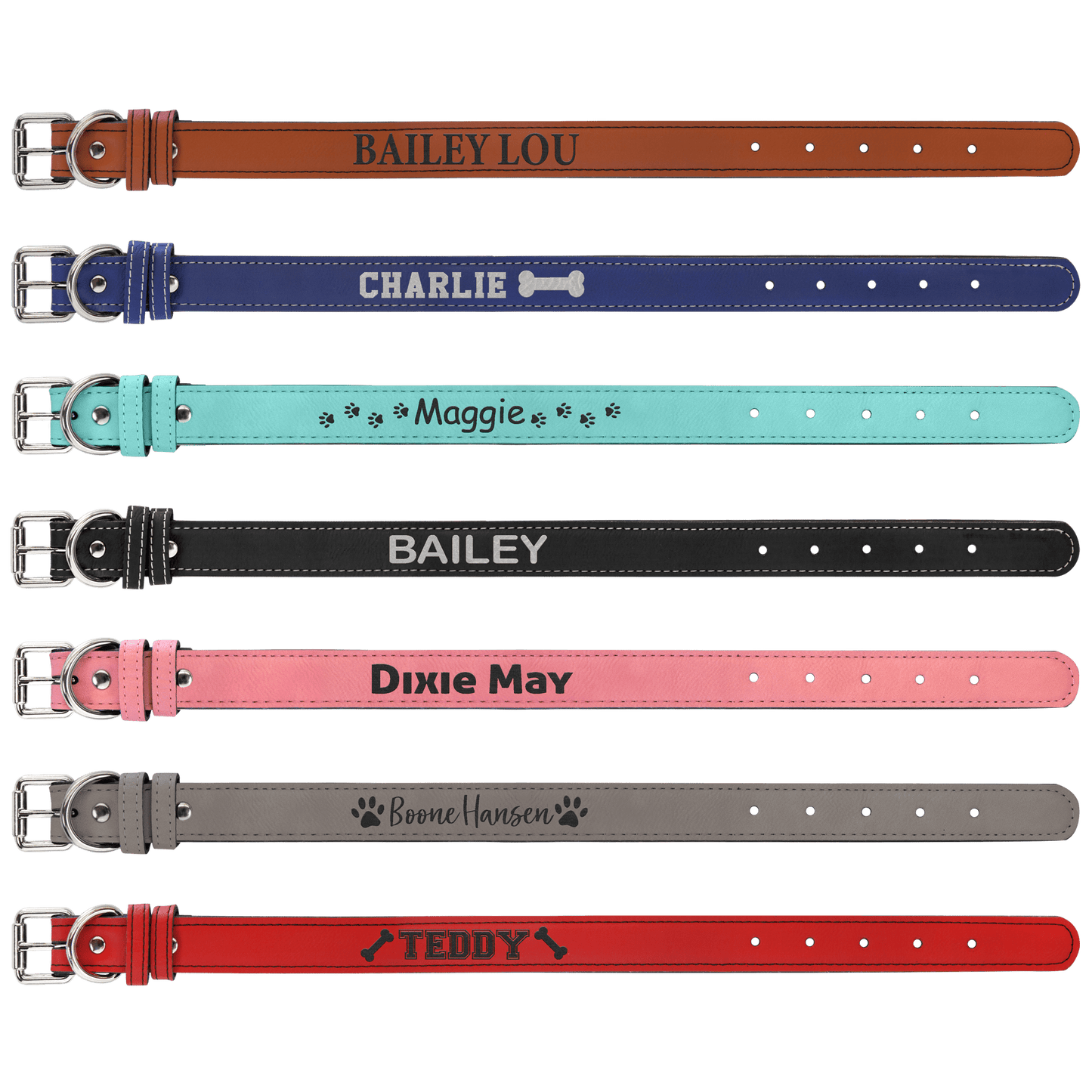 Laserable Leatherette Dog Collars