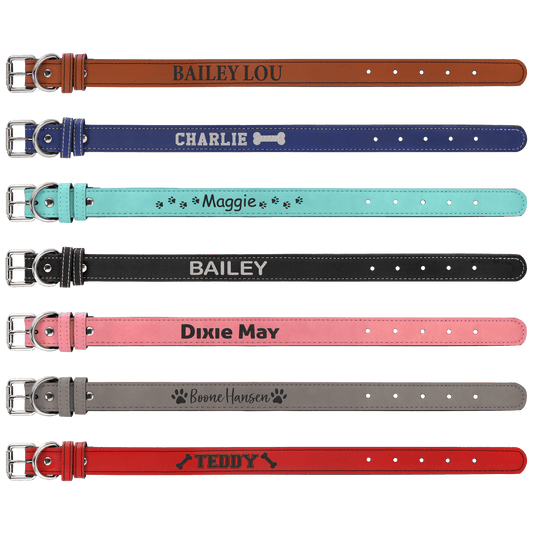 Laserable Leatherette Dog Collars