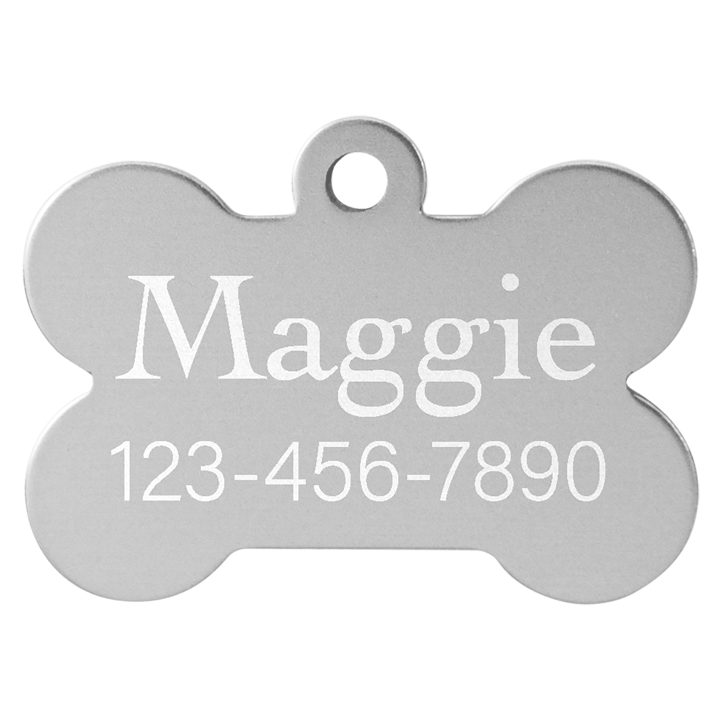 Laserable Bone Anodized Aluminum Pet Tags - 1 1/4" x 3/4"