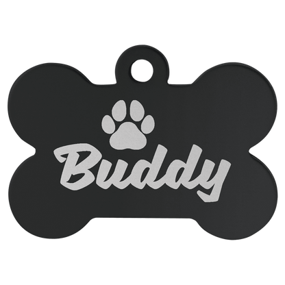 Laserable Bone Anodized Aluminum Pet Tags - 1 1/2" x 1"