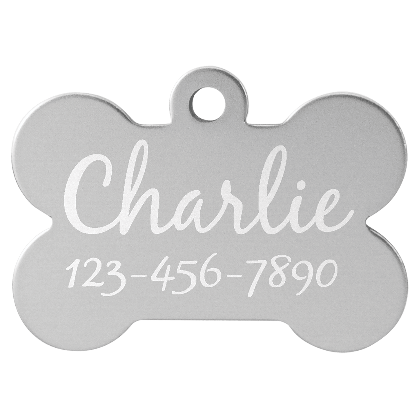 Laserable Bone Anodized Aluminum Pet Tags - 1 1/2" x 1"