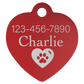 Laserable Heart Anodized Aluminum Pet Tags - 1 1/4" x 1 1/4"