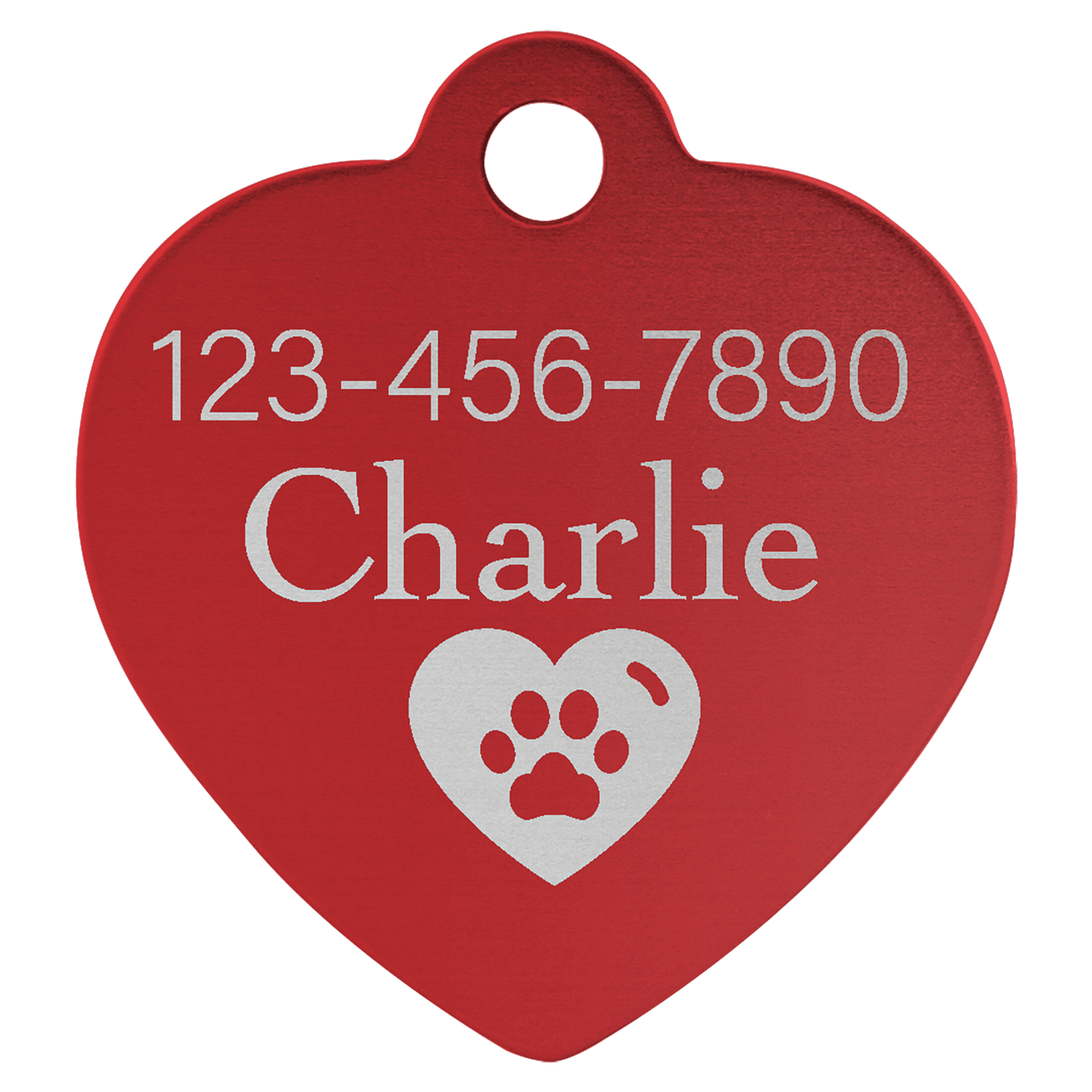 Laserable Heart Anodized Aluminum Pet Tags - 1 1/4" x 1 1/4"