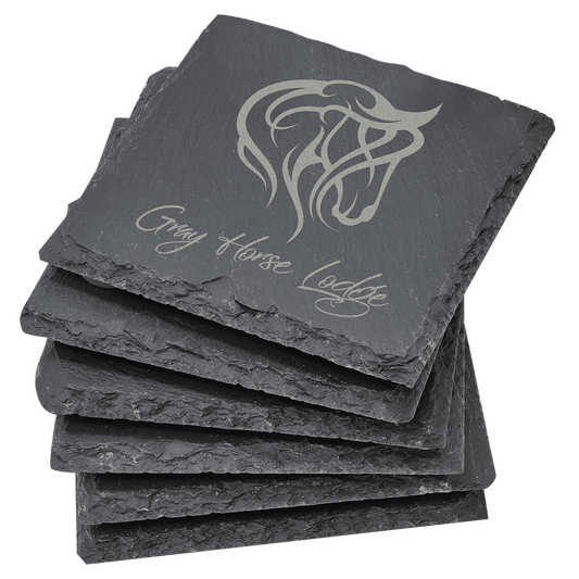 Square Slate Coaster Set - 6 Piece