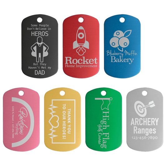 Anodized Aluminum G.I. Tags - 1" x 2"