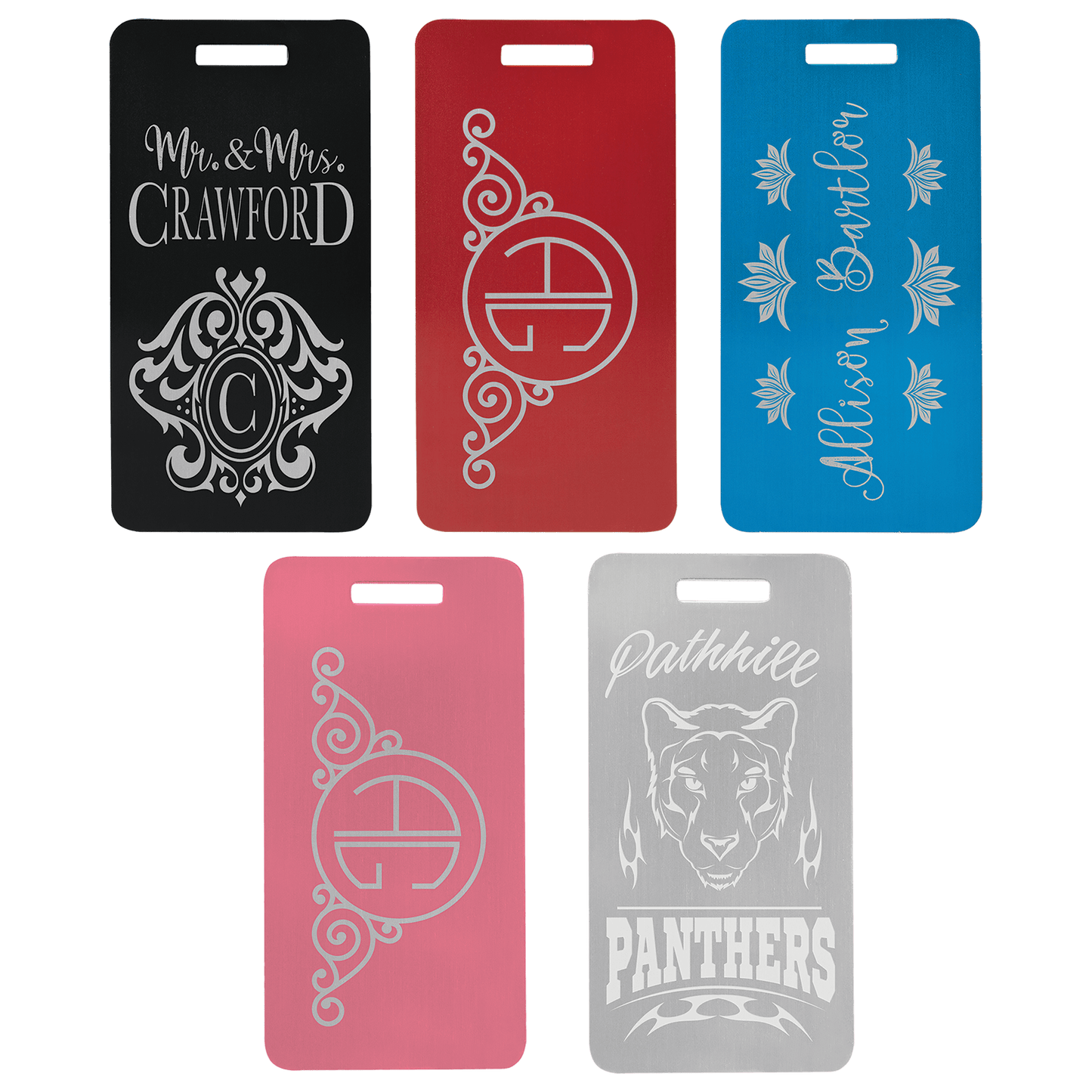 Anodized Aluminum Luggage Tags - 3 7/8" x 2"