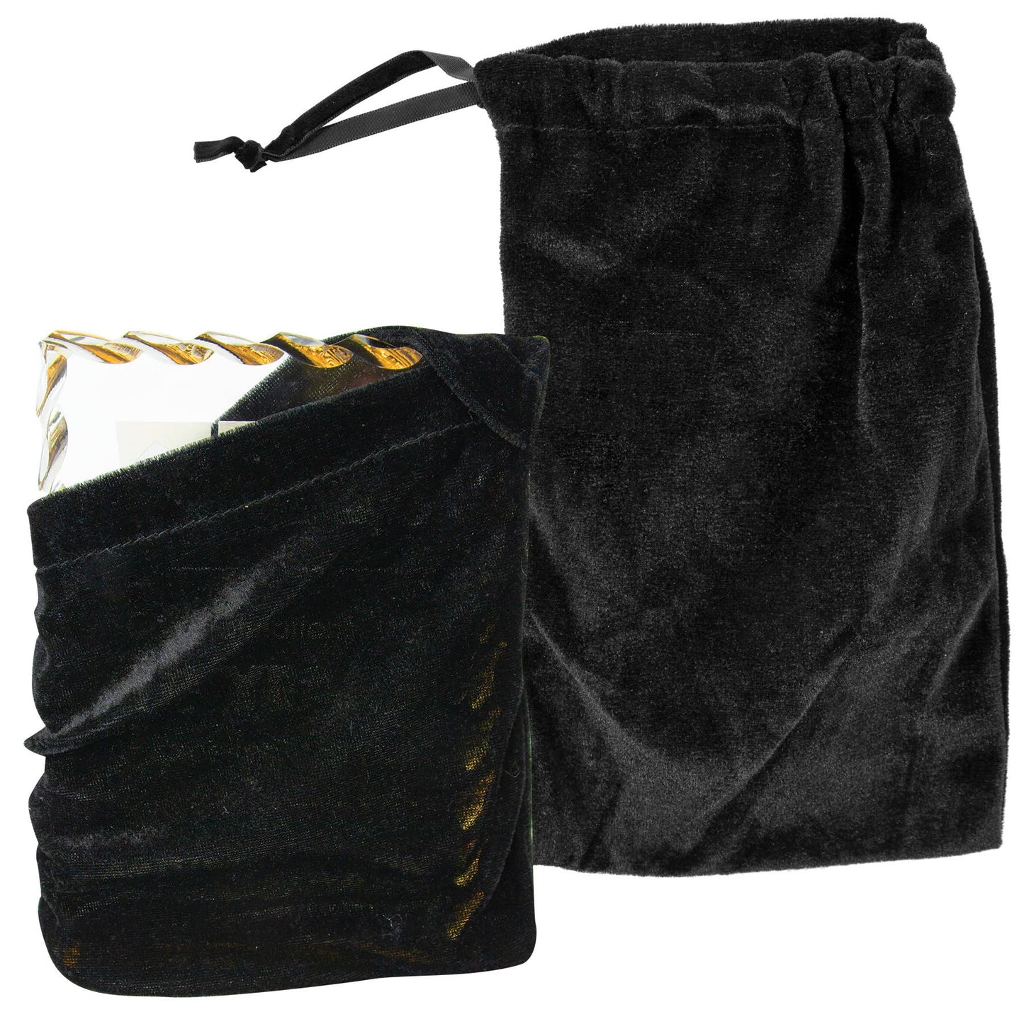 Black Draw String Velvet Bag - 5" x 7"