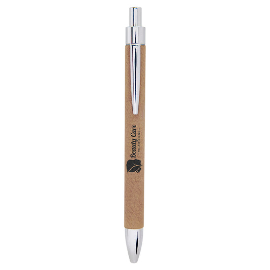 Refillable Laserable Leatherette Pens