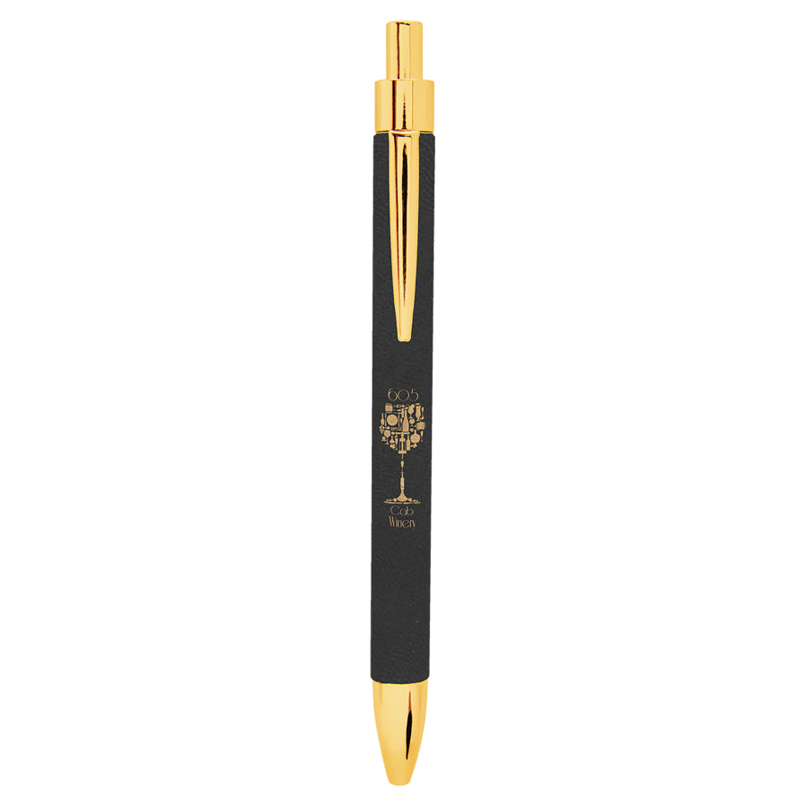 Refillable Laserable Leatherette Pens