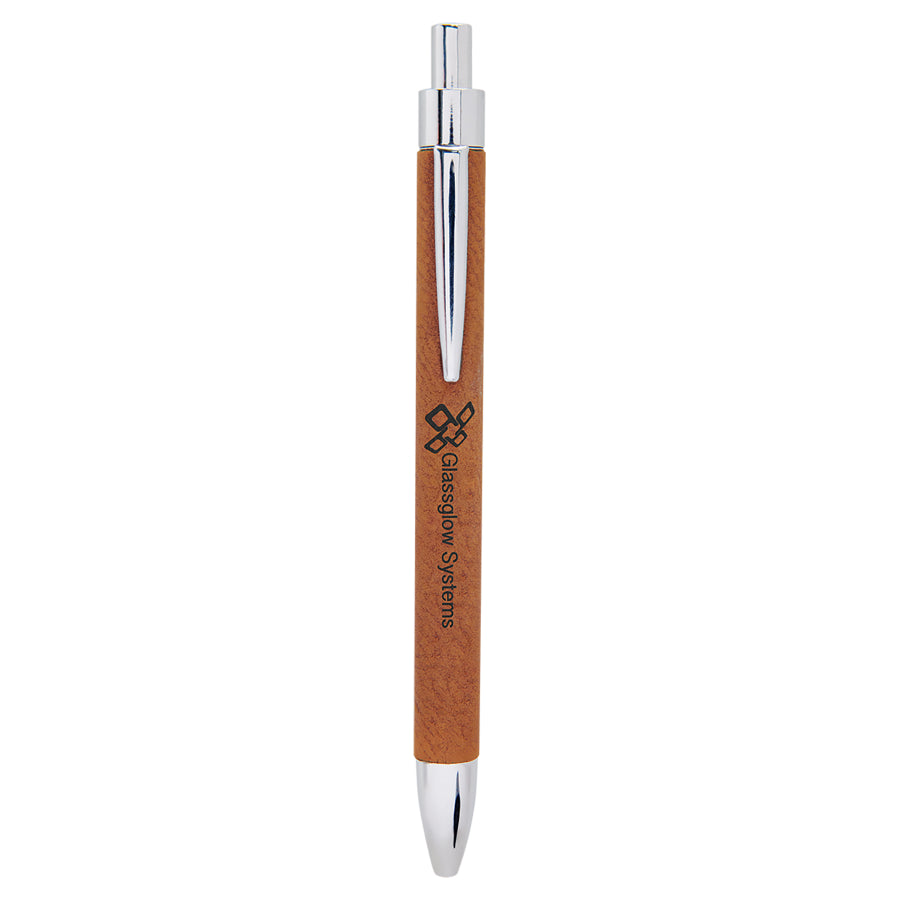 Refillable Laserable Leatherette Pens