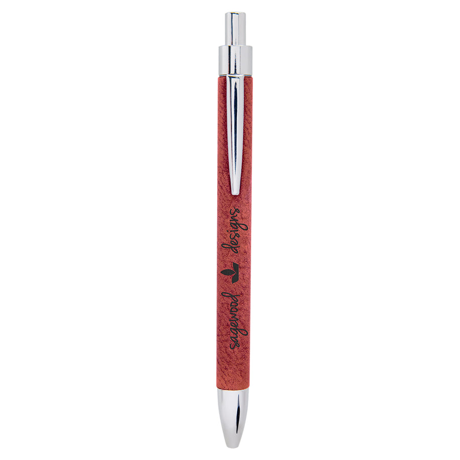 Refillable Laserable Leatherette Pens