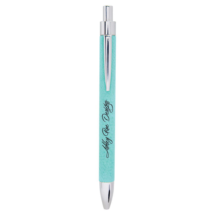 Refillable Laserable Leatherette Pens